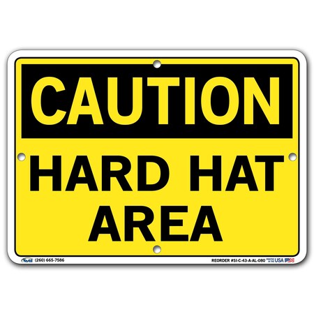 Vestil Sign, Caution, 10.5x7.5", Aluminum, .080, SI-C-43-A-AL-080 SI-C-43-A-AL-080